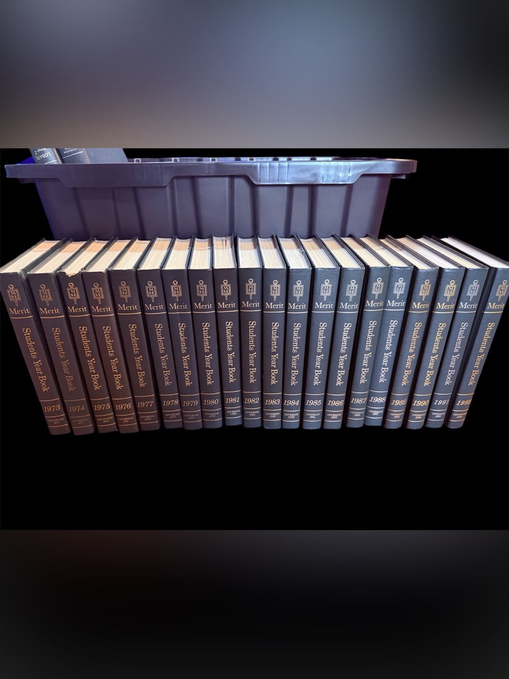 Merit Students Year Book 20 volumes spans from 1973 through 1992
